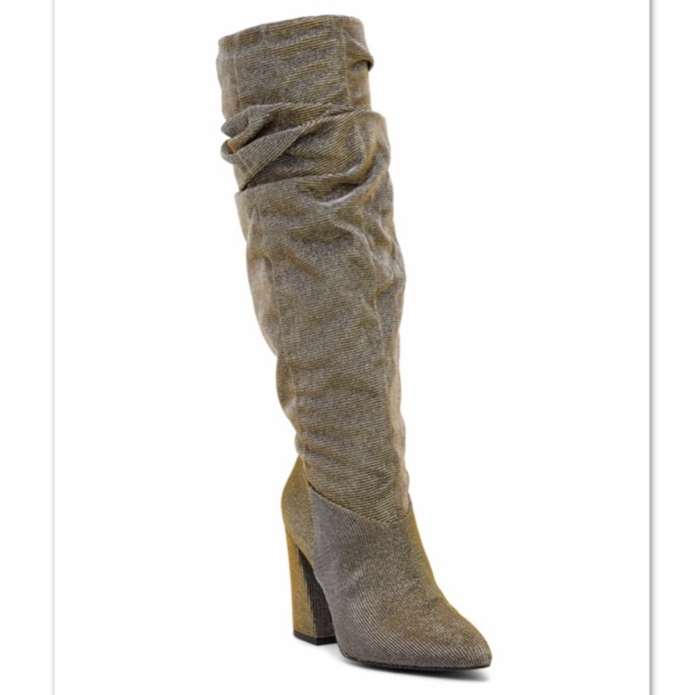 New Kenneth Cole Scrunched Metallic Boots